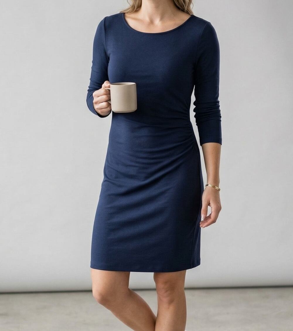 Ann Taylor LOFT Medium Blue Heathered Straight Pencil Dress